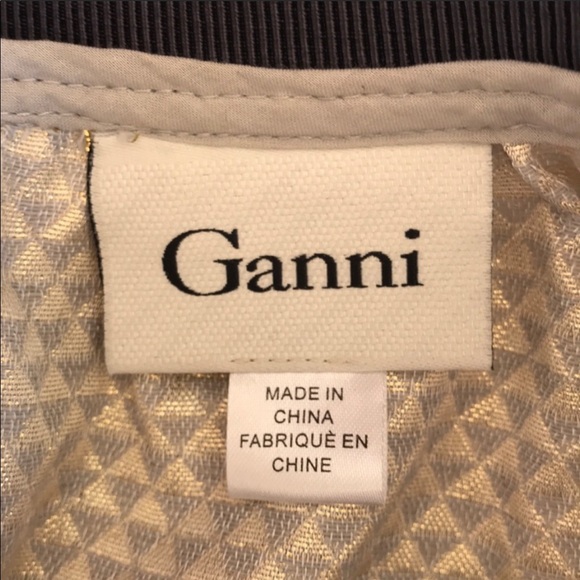 Gold Ganni Anthropologie Brocade Mini Skirt - Picture 13 of 16